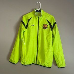 FC Barcelona Neon Green Jacket with Flaws, size Small